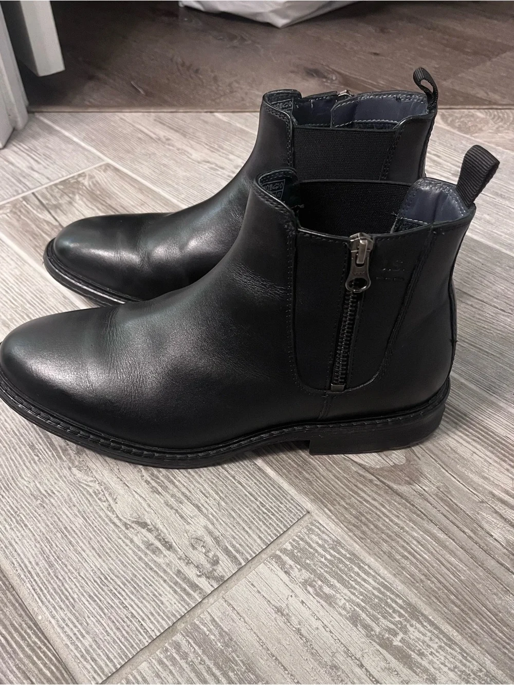 Josef Seibel Men's Black Leather Chukka Boots with Side Zip